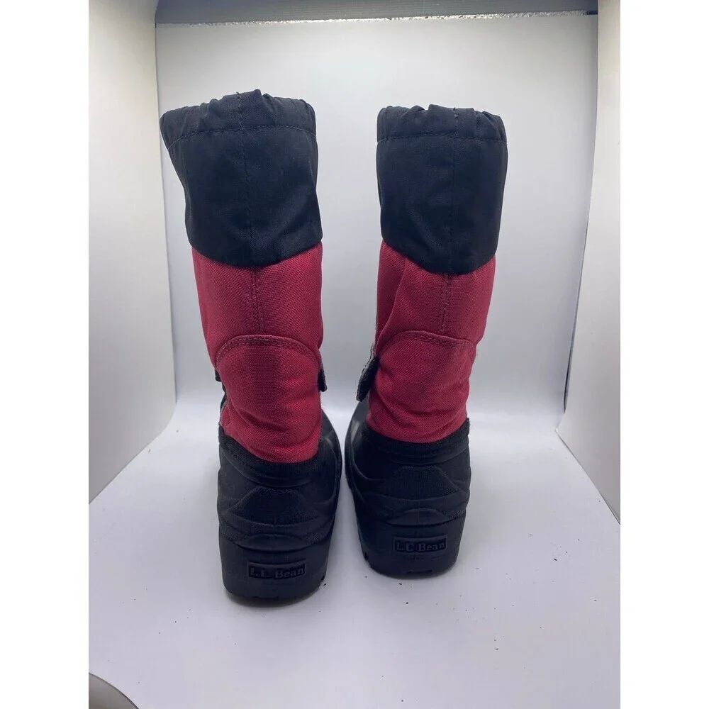 LL BEAN Kids 13 Northwoods Felt Lined Waterproof Warm Winter Boots Black & Pink